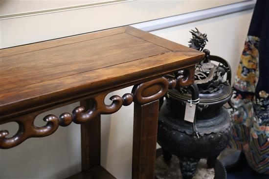 A Chinese hongmu altar table, W. 5ft. D.1ft. 3in. H.3ft 3.5in.